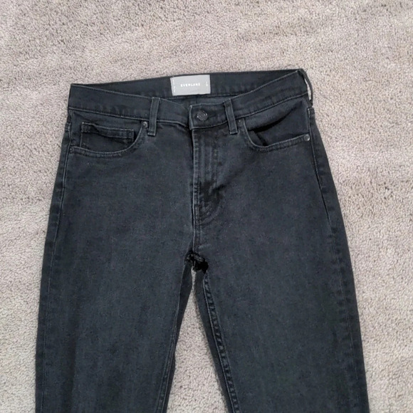 Everlane Black Washed Mid Rise Skinny Ankle Jeans Size 28 Tall - Picture 3 of 13